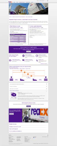 FedEx Freight webpages