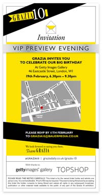 Grazia 10 exhibition | VIP invite